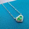 A pure natural Colombian emerald necklace with a ring face of 3 * 4mm,1117140255