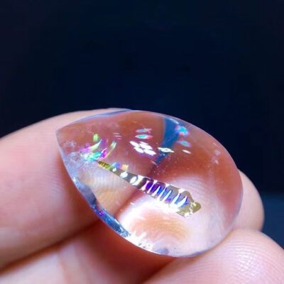 Natural crystal crystal 🌈 Rainbow mica water drop pendant, specification: 22.4/15mm1117208199